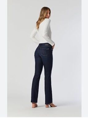 Mavi Women's Dark Indigo high rise straight leg Jeans